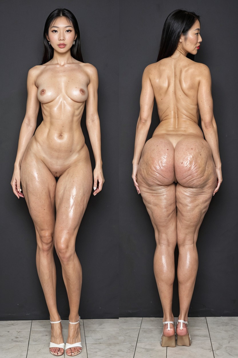Impossible Waist, Visible Sixpack, Desnuda Porno asiático IA