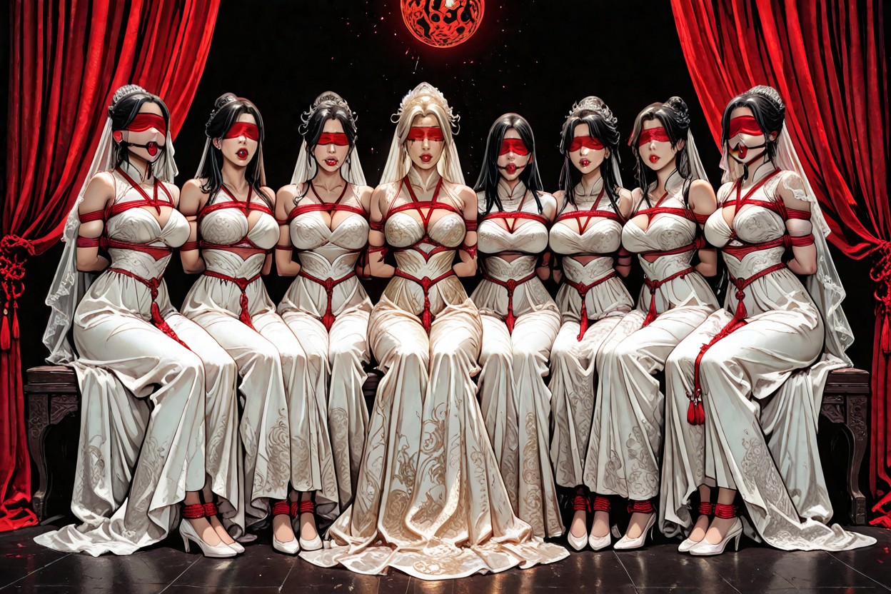Vue De Côté, Harem, Featuring Meticulous Traditional Bridal Makeup Porno IA Asiatique
