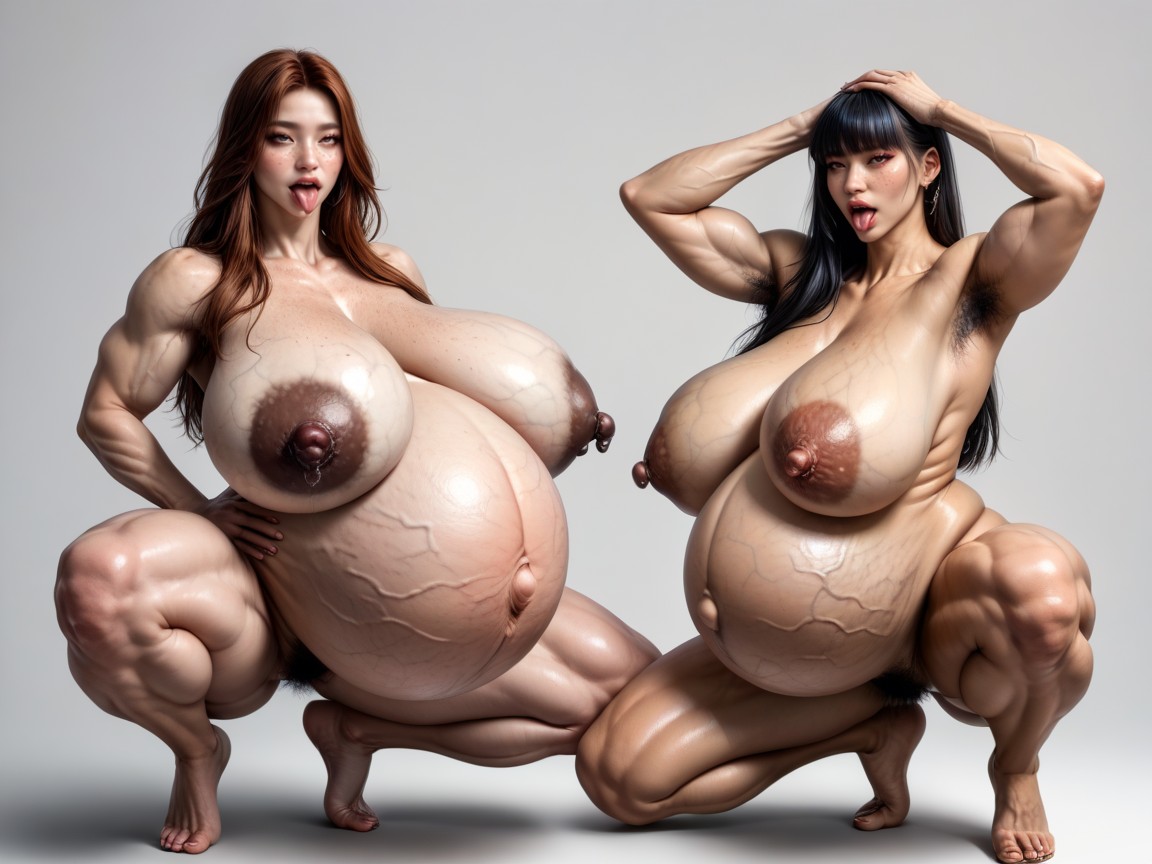 Hyper Dense Bushy Hairy Groin, Curvy Thick Female, Huge Thick Muscle Legs Porno IA Asiatique