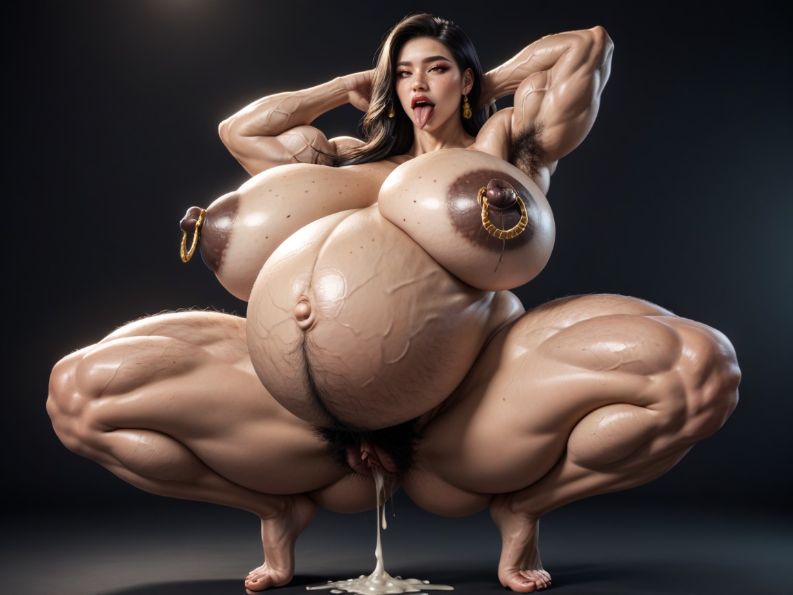 Long Nipples, Huge Muscular Arms, 18+ Porno IA Asiatique