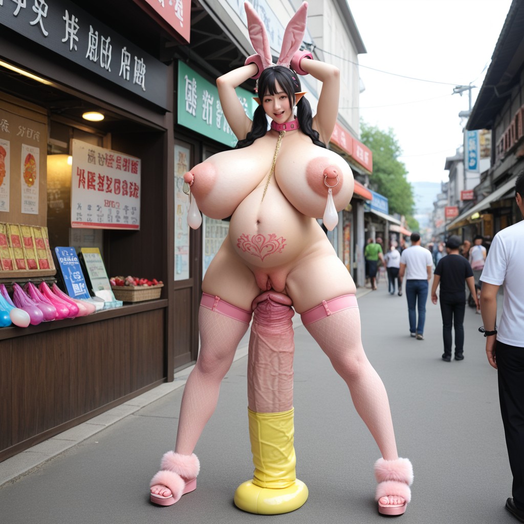 Naked, Blushed Face, Womb Tattoo アジアのAIポルノ
