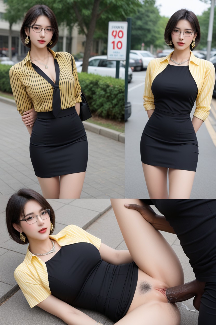 Diamond Bracelet, Black Pencil Skirt, Waist AI国产黄片