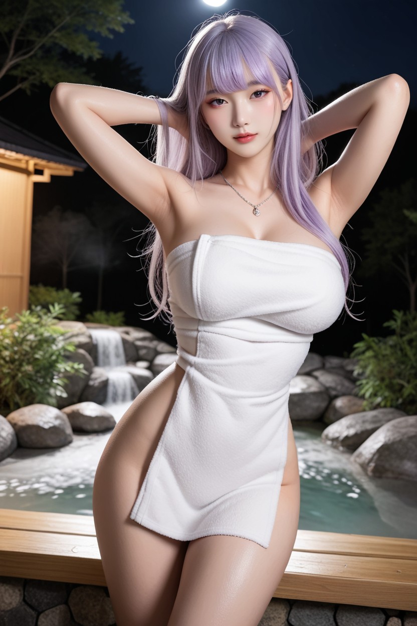 Extremely Smooth Skin, Large Ass, Night Asian AI Porn