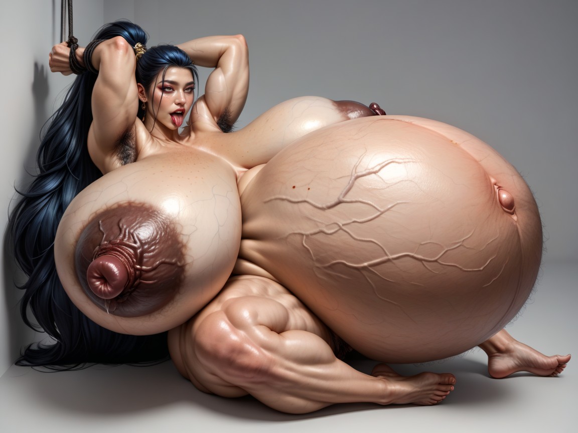 Huge Thick Muscle Legs, Straighten One's Legs, Veiny Saggy Tits AI国产黄片