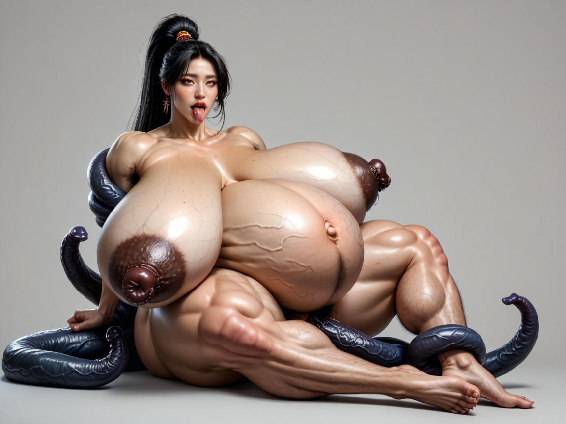 Hyper Heavy Droopy Huge Belly Pregnant, She Was Excited And Her Nostrils Were Flared, Hyper Dense Bushy Hairy Groin AI國產黃片