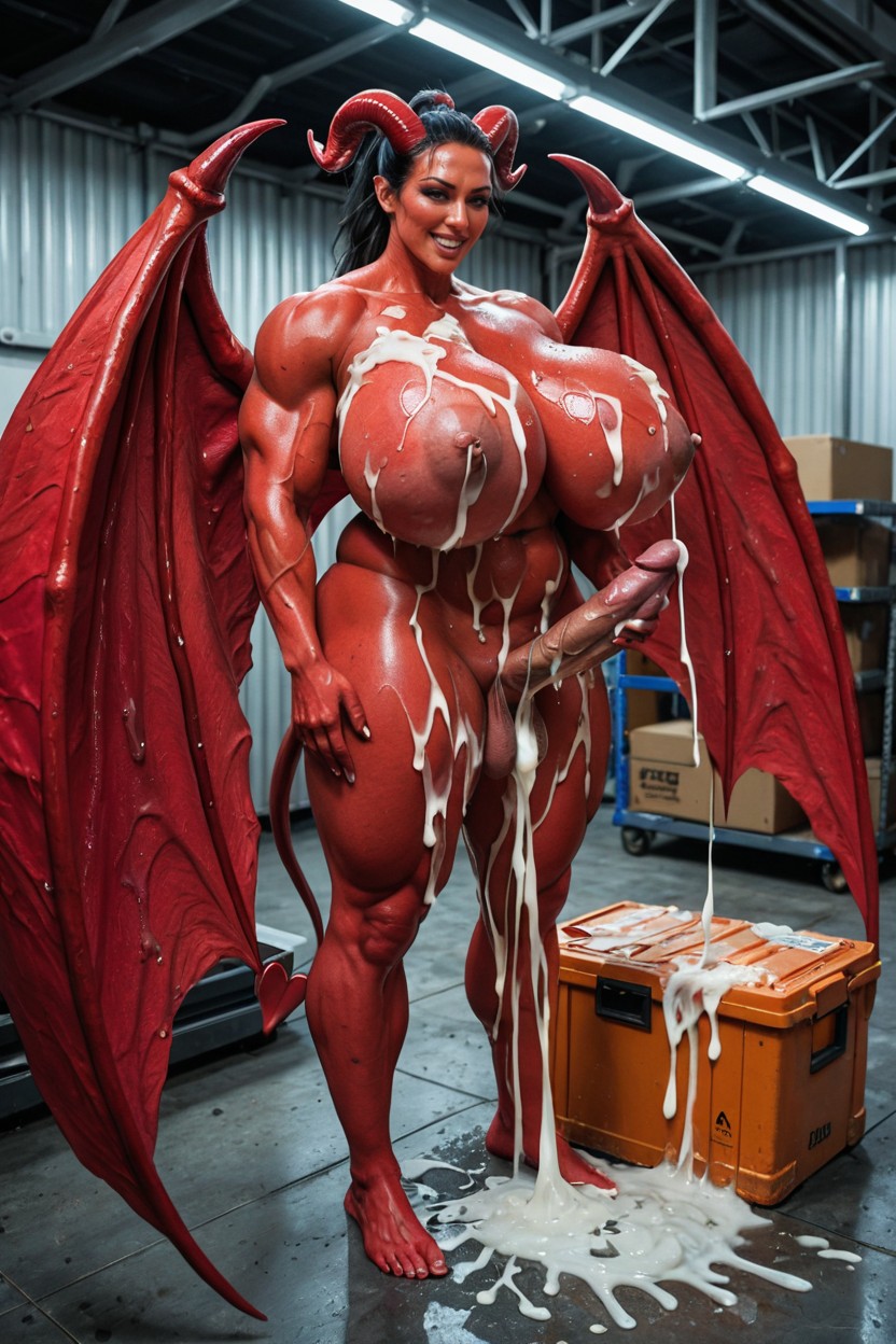 Pecho Colosal, Gigantic Abs, Red Big Wings Porno asiático IA