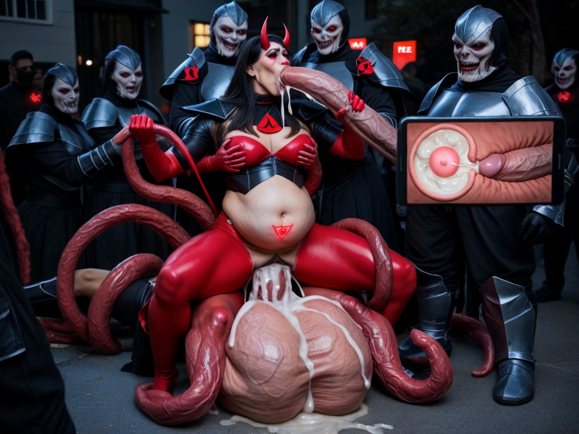 Perfect Anatomy, Cowgirl, Impregnated Japanese Pink Power Ranger Super Sentai Restrained By Horror Evil Girthy Tentacles Porno asiático IA