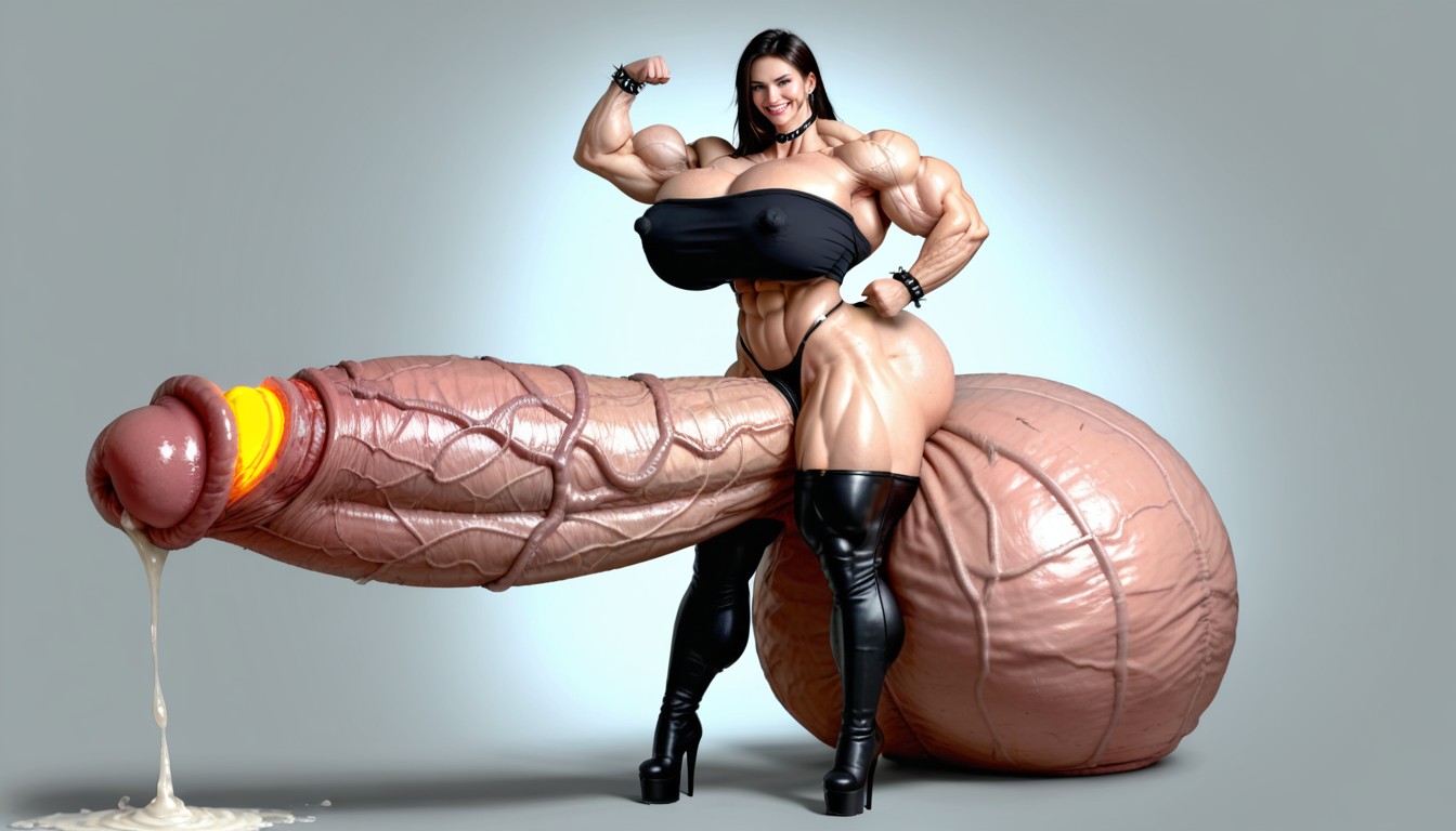 Hyper Gigantic Veiny Penis, Hyper Muscular Body, Hyper Gigantic Testicles Asian AI Porn