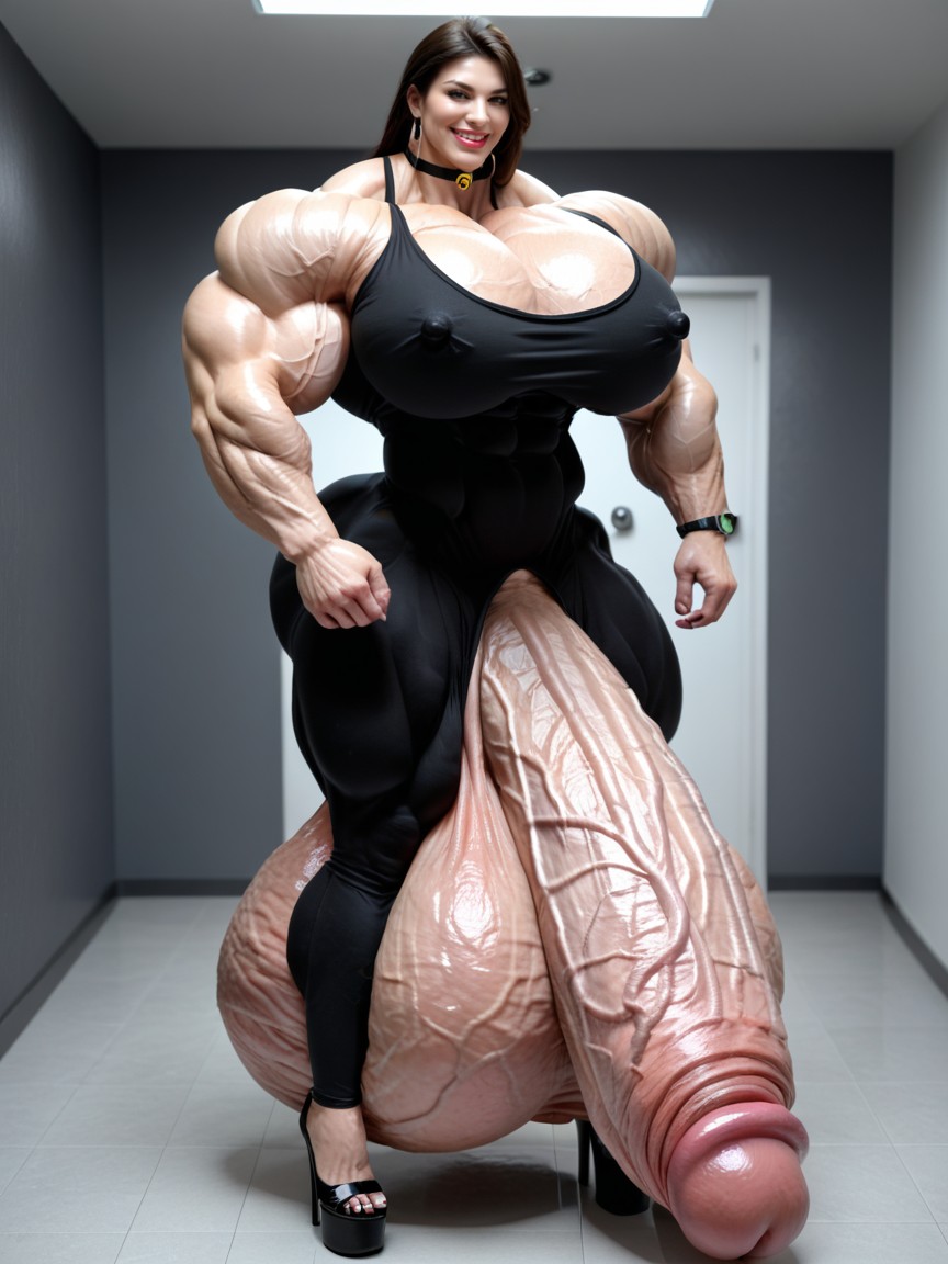 Extremely Thick Penis, Huge Veins On Penis, Hyper Gigantic Testicles Porno asiático IA