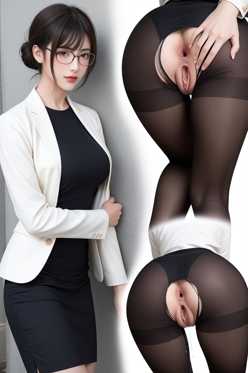 Three Views Or More, Brunette Hair, Realistic Asian AI Porn