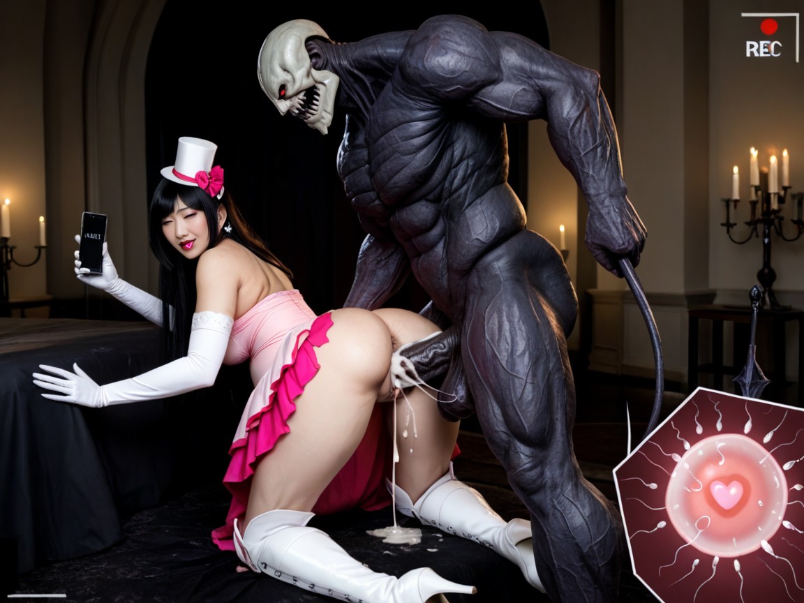 Red Moon, Evil Womb Tattoo, White Magical Gloves 아시아 AI 포르노