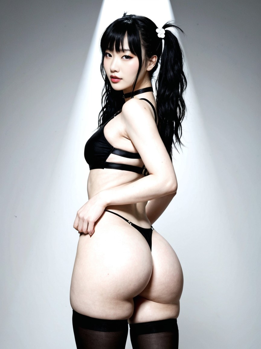 Modelando, Vista Lateral, Emo Porno asiático IA