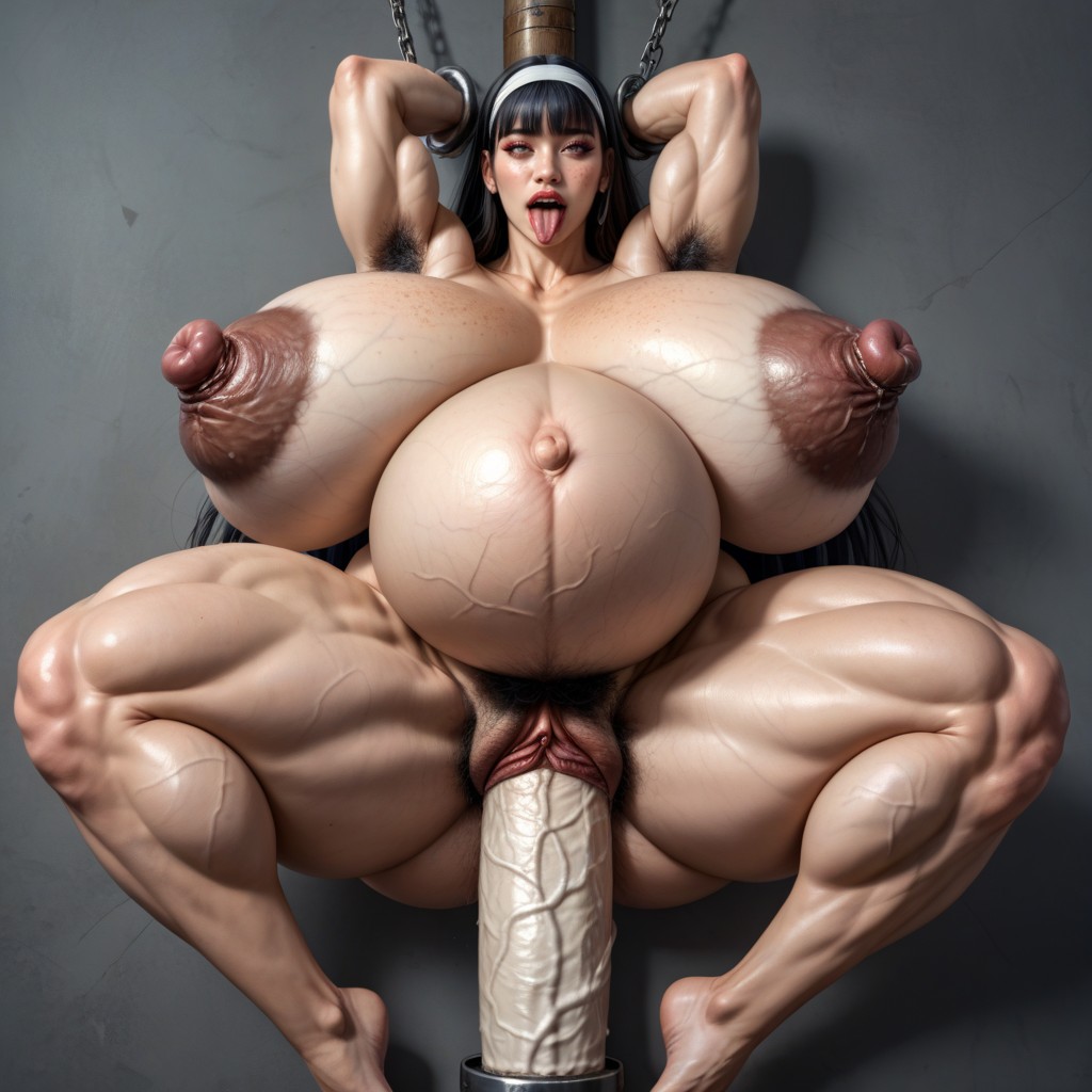 They Is Extremely Giant, Colossal Veiny Boobs Sagging Down To Waist, Hyper Dense Bushy Hairy Groin Porno asiático IA