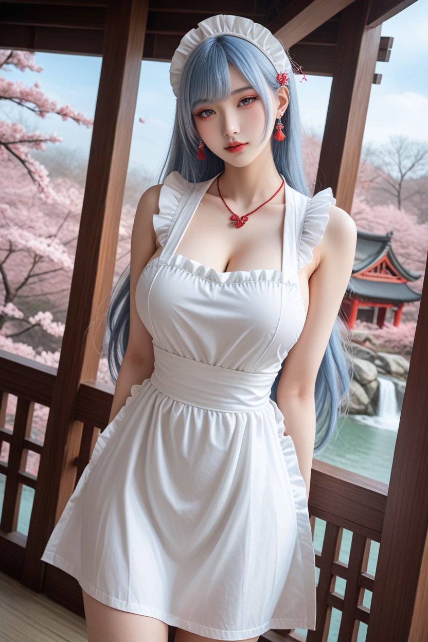 Traditional Chinese Hair Accessories, Extremely Perfect Anatomic Body, De Pie Porno asiático IA