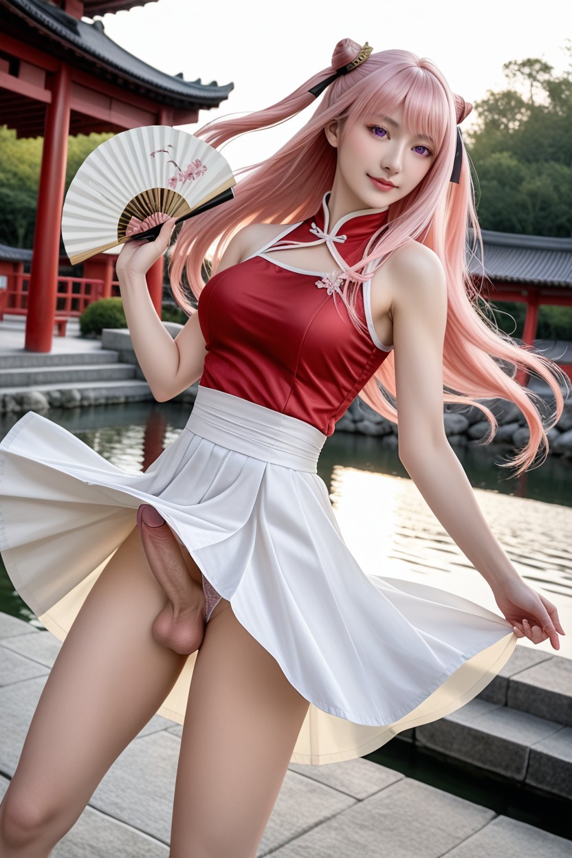 Energetic Japanese Shrine Dancing, Beautiful Actress, Extremely Smooth Skin Porno IA Asiatique