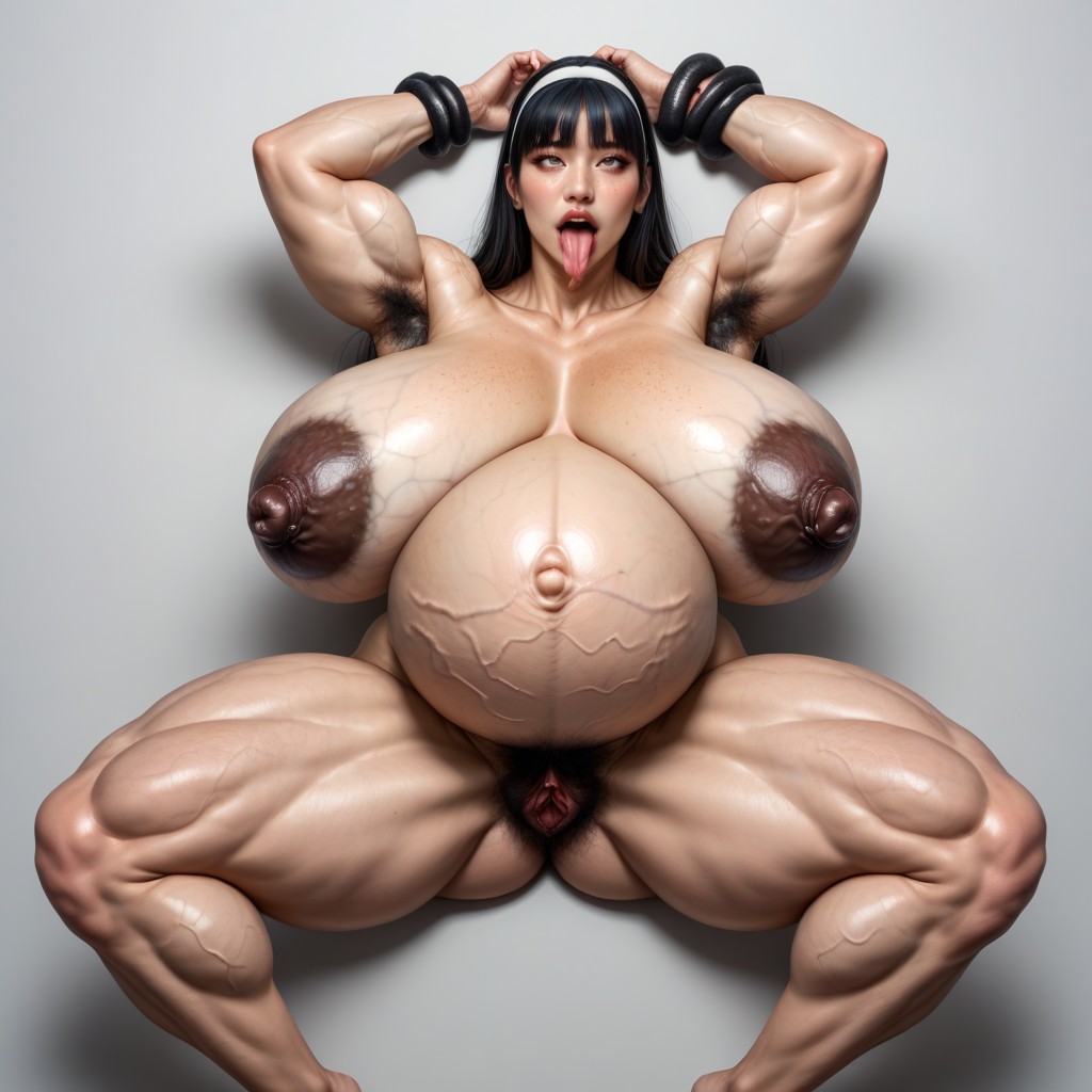 Last Month Hairy Berry Pregnant, Sit On The Floor With One's Back Against The Wall, Hyper Long Nipples Porno asiático IA