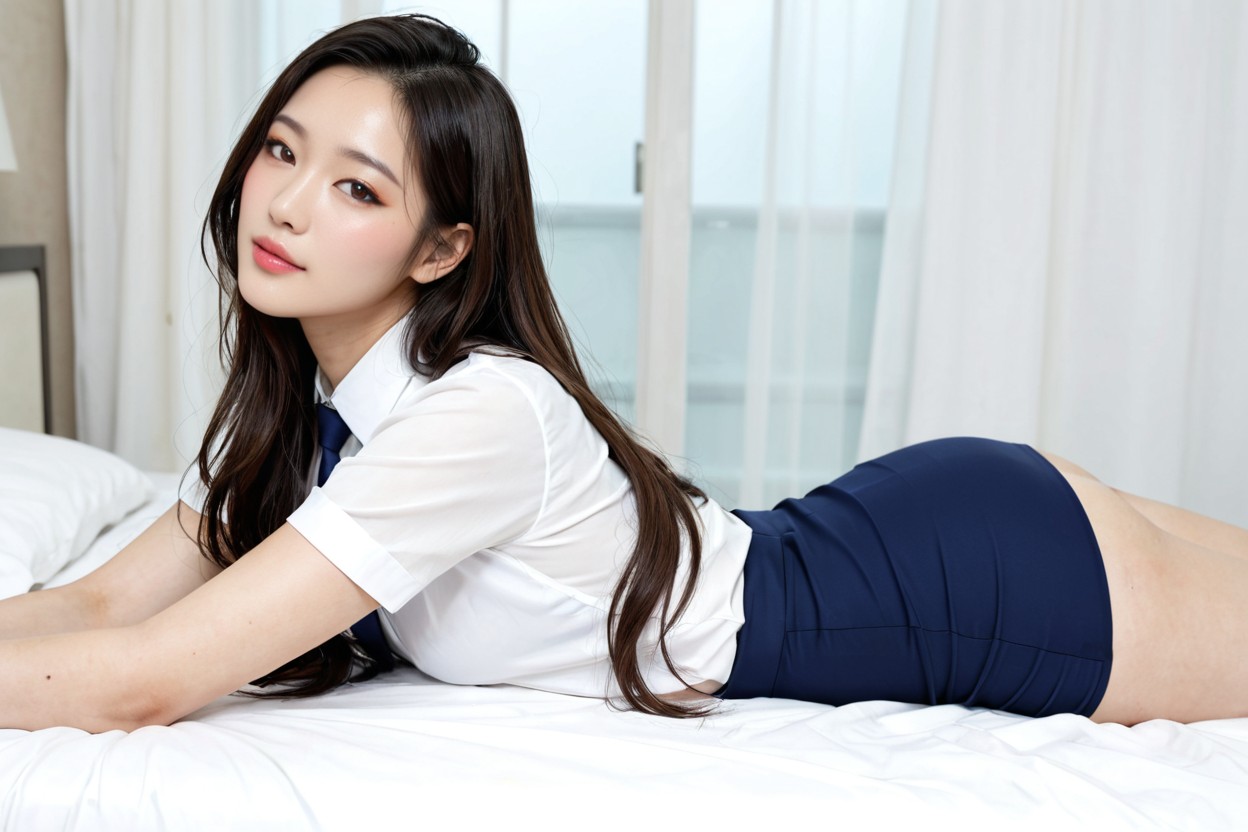 Legs Together, Perfect Korean Idol Face, Korean Idol Porno asiático IA