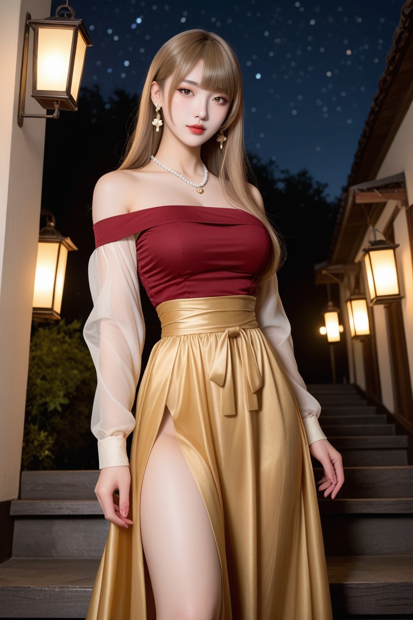 Perfect Body, 서 있기, Stairs Leading To A Luxury Housing Complex 아시아 AI 포르노