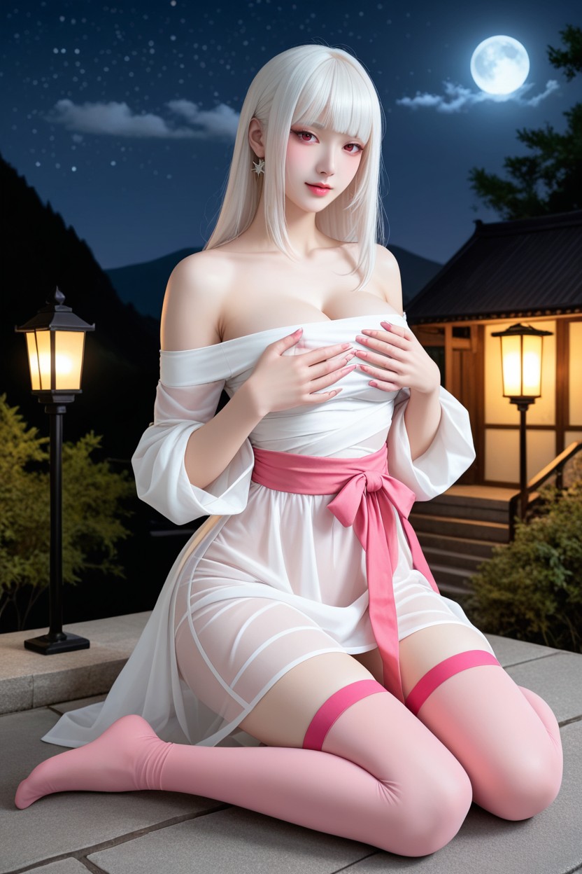 Perfect Body, Outdoor, Pink Stocking Porno IA Asiatique