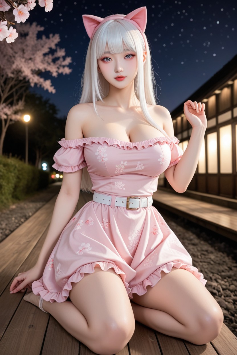 Perfect Waist And Hip, Hourglass Figure, Pose De Gato Porno asiático IA