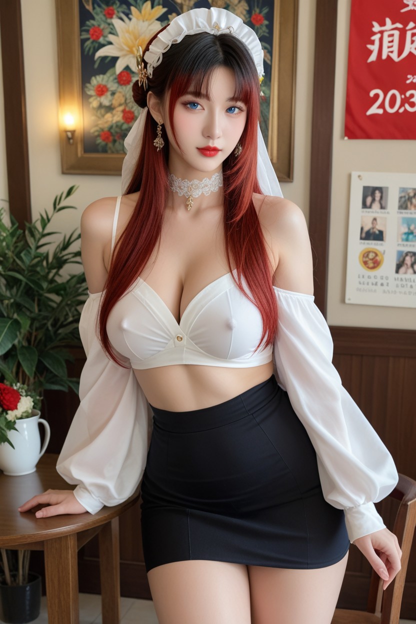 Medium Ass, Red Lips, Highest Quality Asian AI Porn