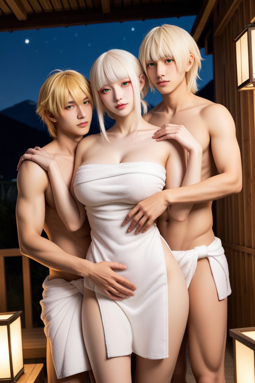 Albino Skin, Extremely Perfect Hip, Extremely Perfect Anatomic Body 아시아 AI 야짤