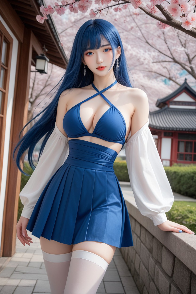 Cherry Blossoms Fall, Medium Breast, Chinese Goddes Asian AI Porn
