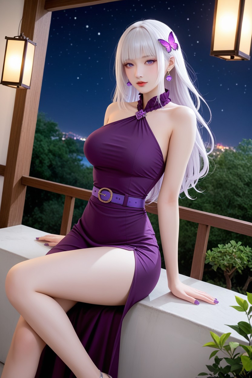 Purple Belt, Extremely Beautiful Face, Distinctive Beauty Porno asiático IA