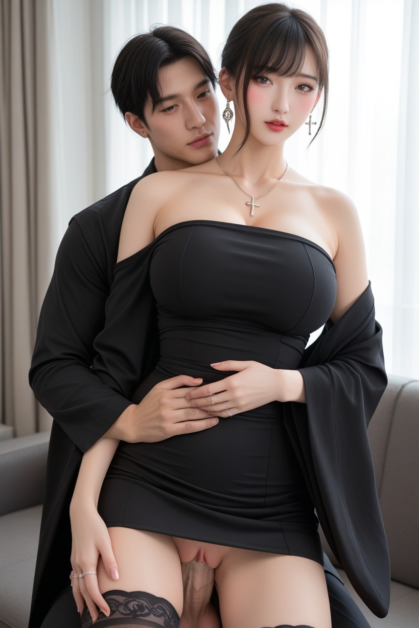 Full Bangs, Massive Penis, Very Short Hair Asian AI Porn
