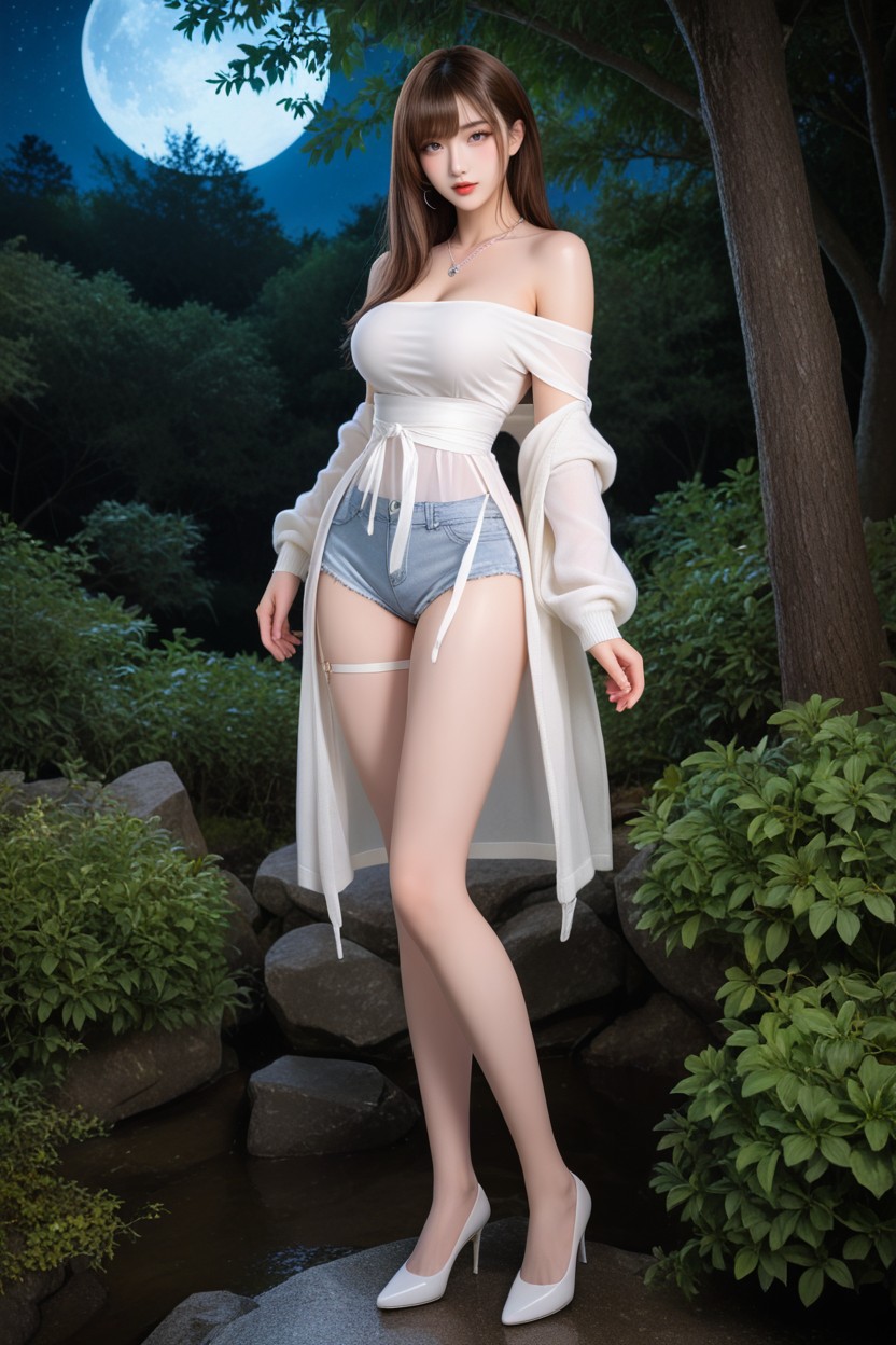 Chinese Idol, Perfect Body, Caramel Brown Hair Asian AI Porn