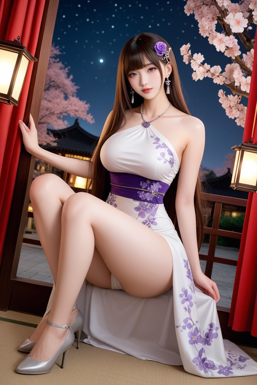 Extremely Perfect Anatomic Body, 프론트뷰, Miss Universe Winning Idol Face 아시아 AI 야짤