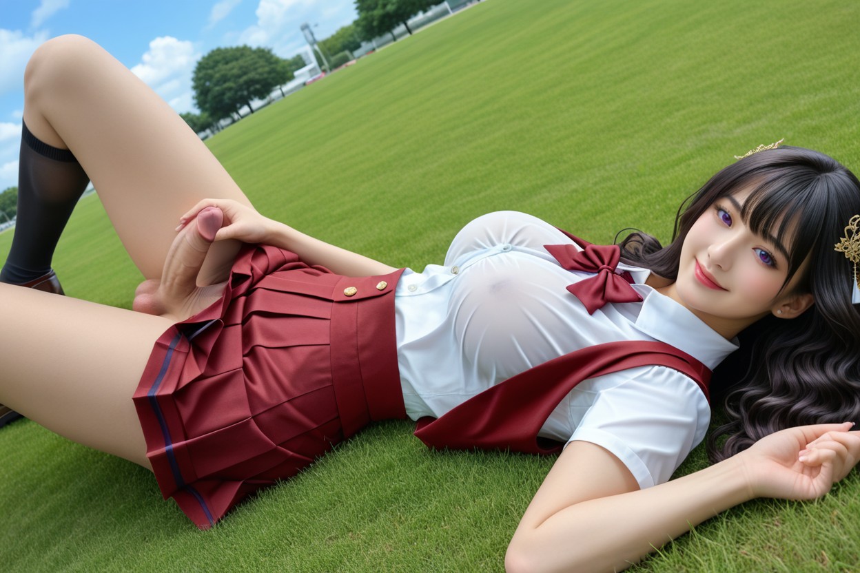 Uniform, Natural Breasts, Detailed Asian AI Porn