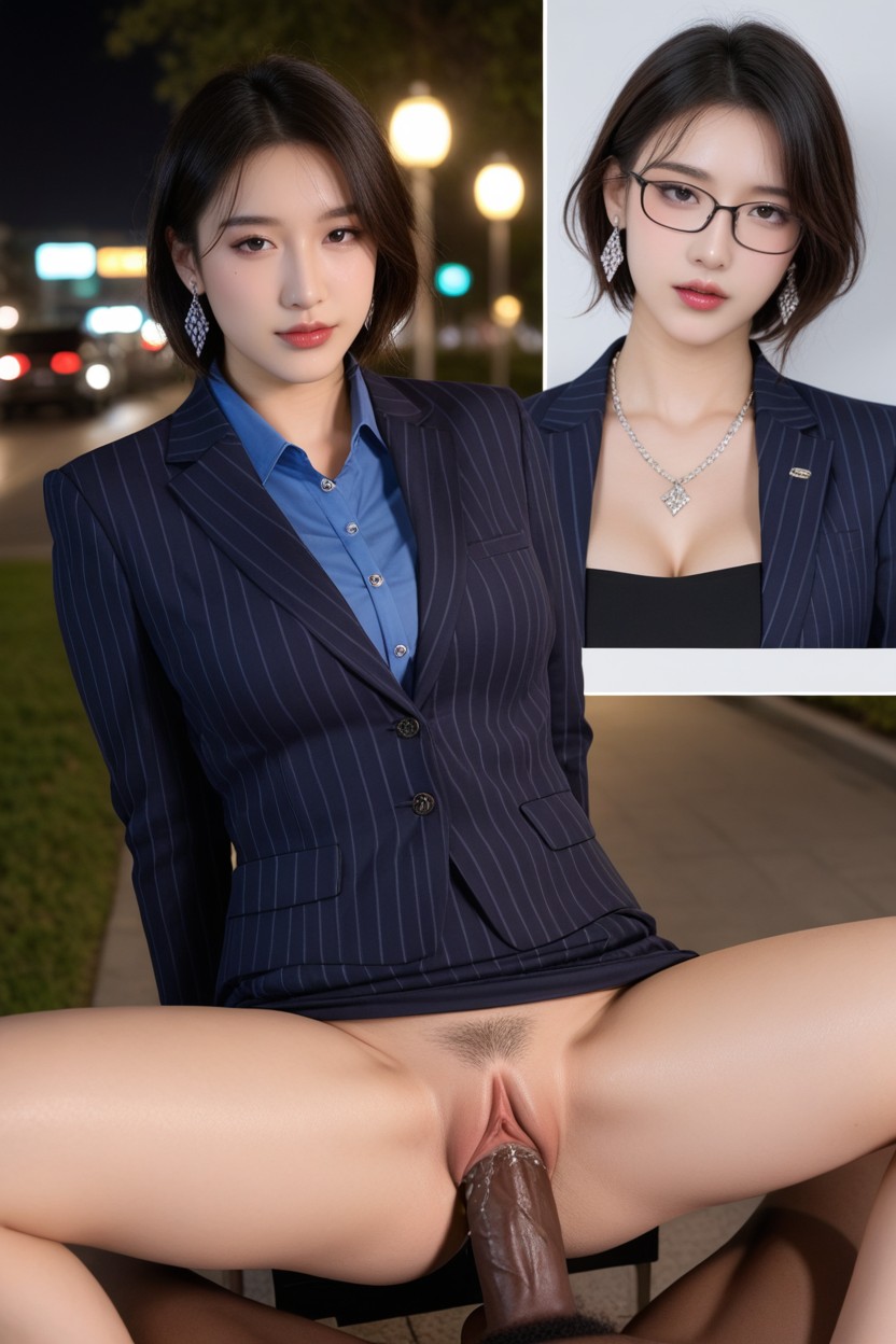 Korean Idol, Spread Legs, Street View From Park Asian AI Porn