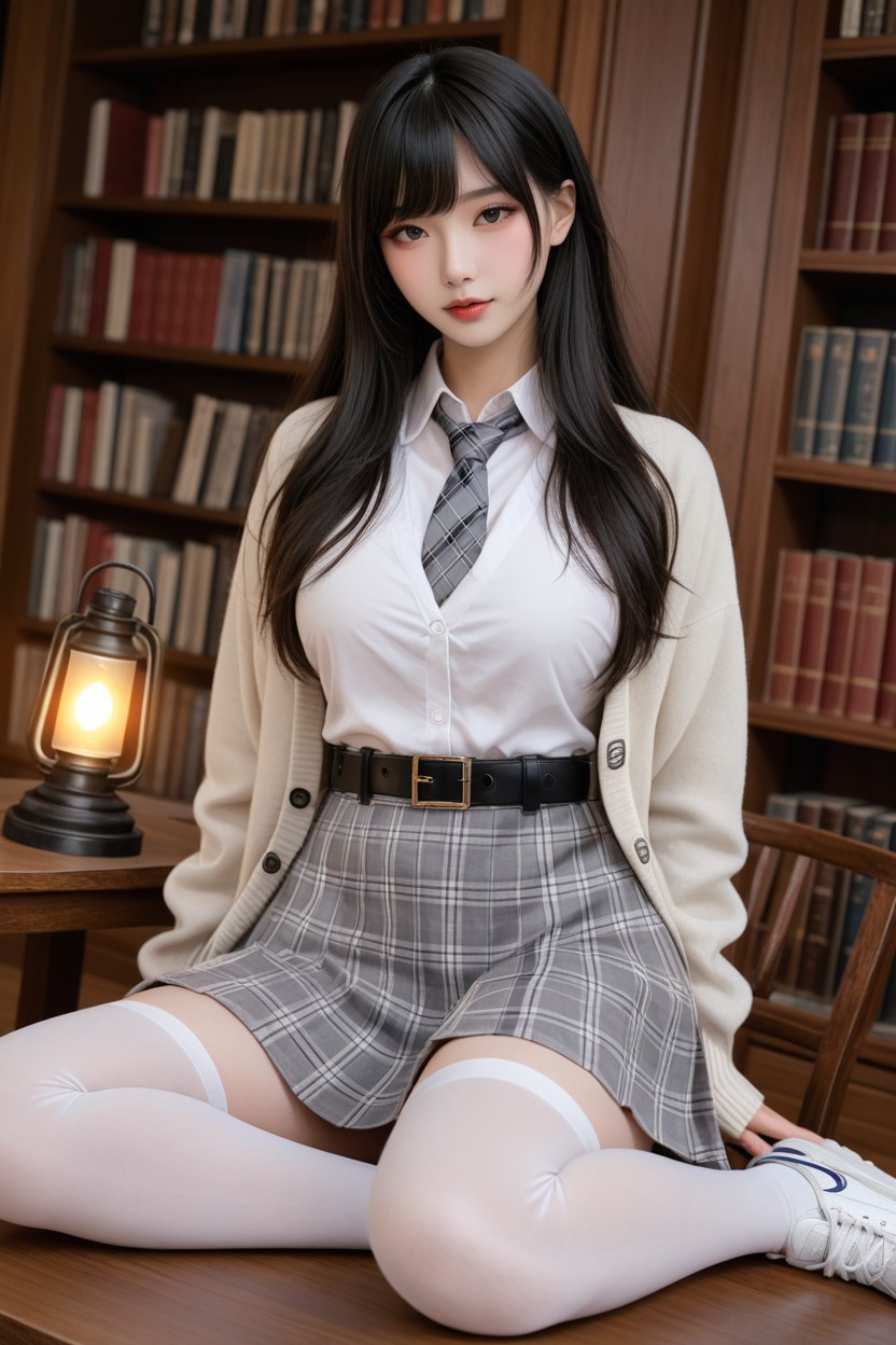 18+, Perfect Waist And Hip, Cream Cardigan AI國產黃片