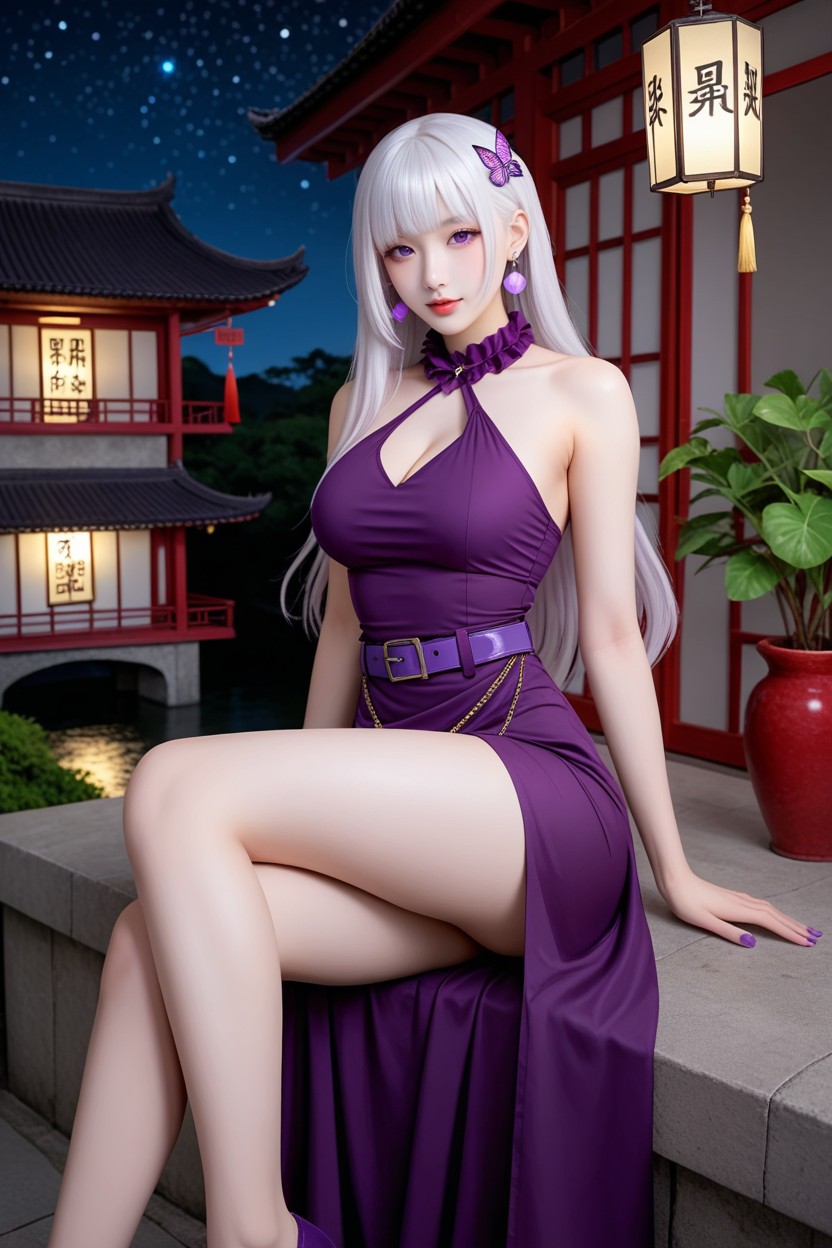 Hourglass Figure, Perfect Waist And Hip, Front View Asian AI Porn