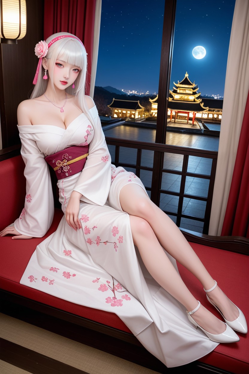 High Resolution, Lying On The Sofa, Extremely Perfect Hip Asian AI Porn