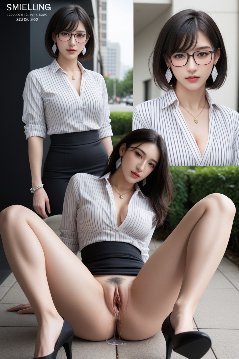 Visible Vaginal Insertion, Short Length, Distinctive Elegant Beauty Asian AI Porn