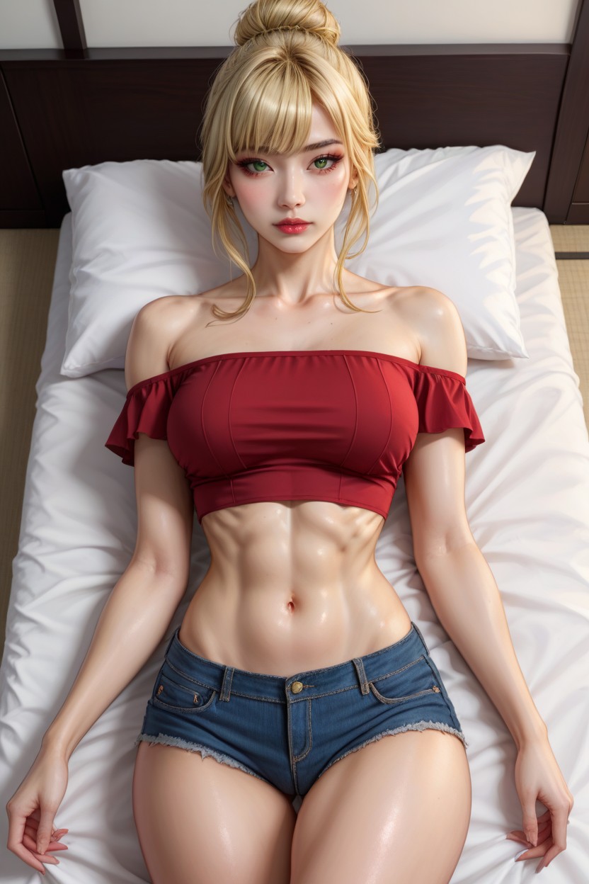 Blonde Hair, Beautiful, Defined Collarbone Asian AI Porn