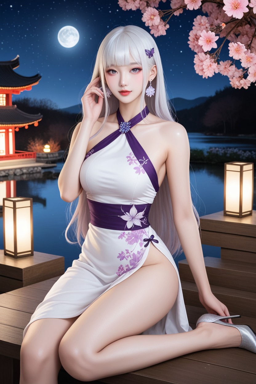 Medium Breast, Medium Ass, Midnight Sky With Stars Asian AI Porn