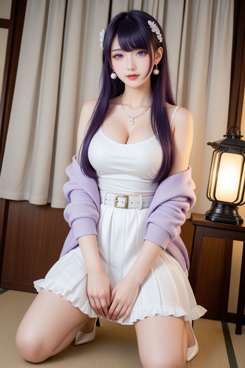 Uhd, Extremely Beautiful Face, Dark Purple Hair Asian AI Porn
