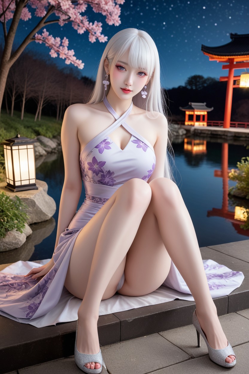 Very Smooth Skin, Wall Lantern, Medium Breast Asian AI Porn