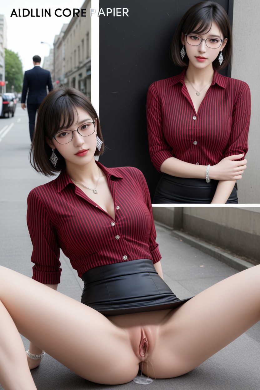 Black Heels, Medium Breast, Sharp Focus Asian AI Porn