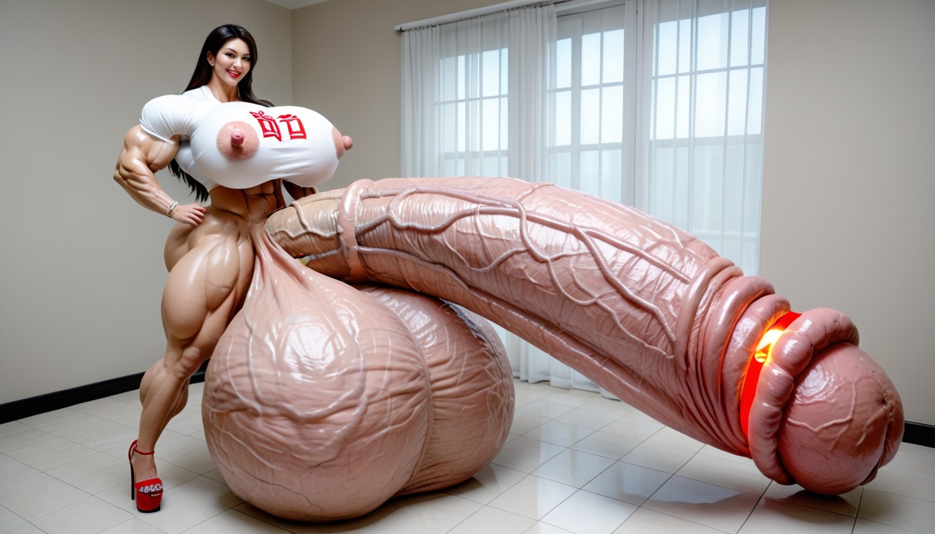Hyper Gigantic Veiny Penis, Gigantic Muscles, Hyper Muscular Body Asian AI Porn