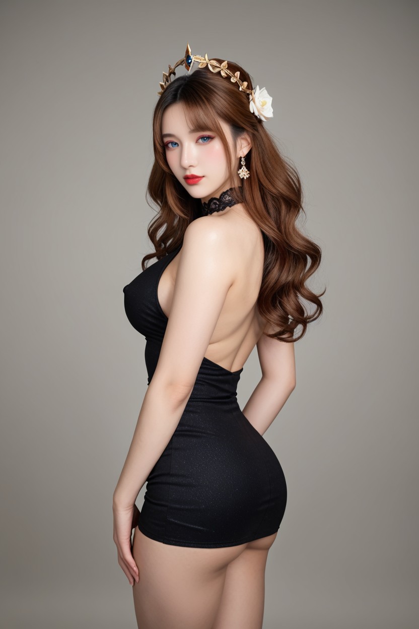 Erect Nipples Under Clothed, Waist Shot, Flower Chinese Hair Pin Asian AI Porn
