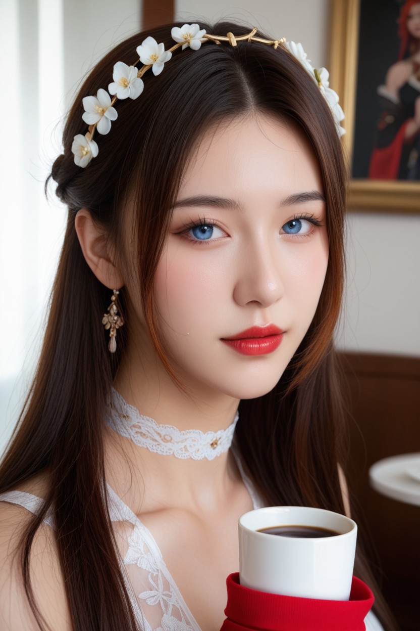 Looking At Viewer, Perfect Face, Close Up Asian AI Porn