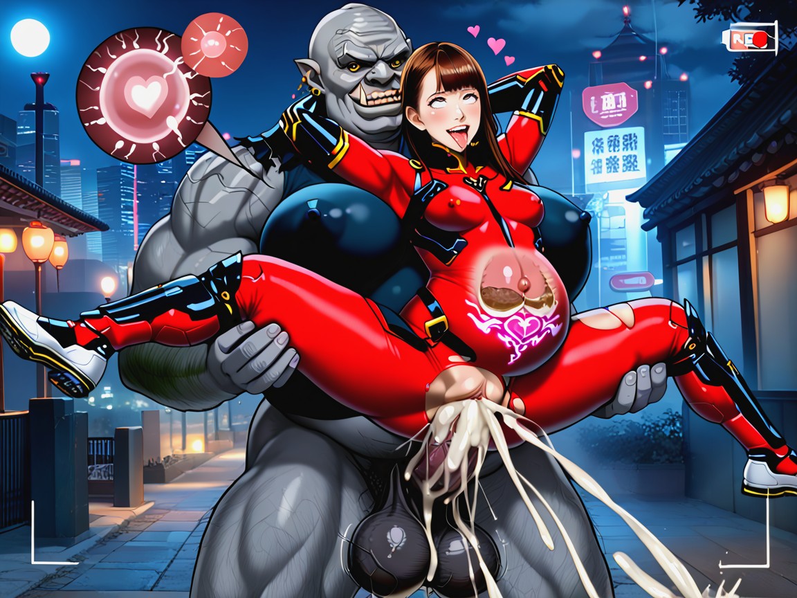 Excessive Cum Puddle, Clothed Torn Sci-fi Cyberpunk Futuristic Armor Attire, Threesome Porno asiático IA