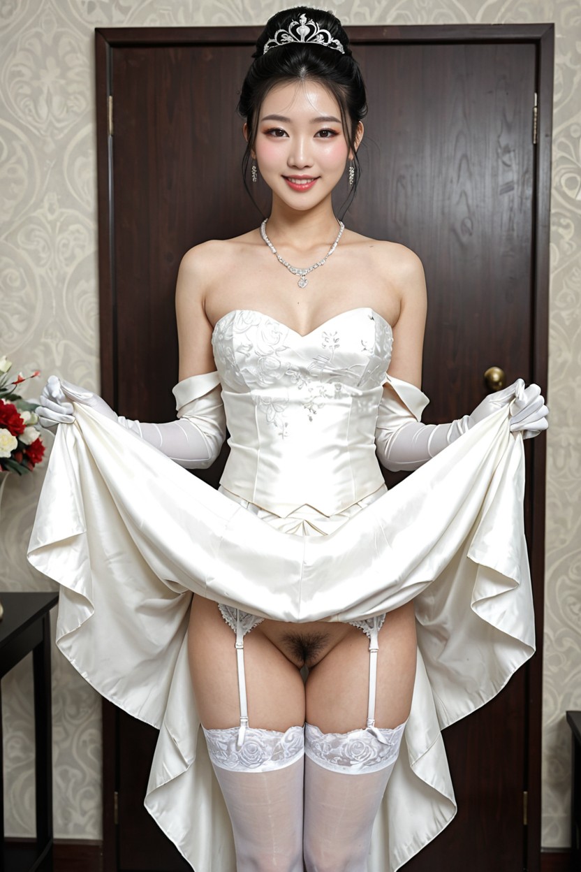 Laughing, Beautiful Face, Detailed Pussy Asian AI Porn