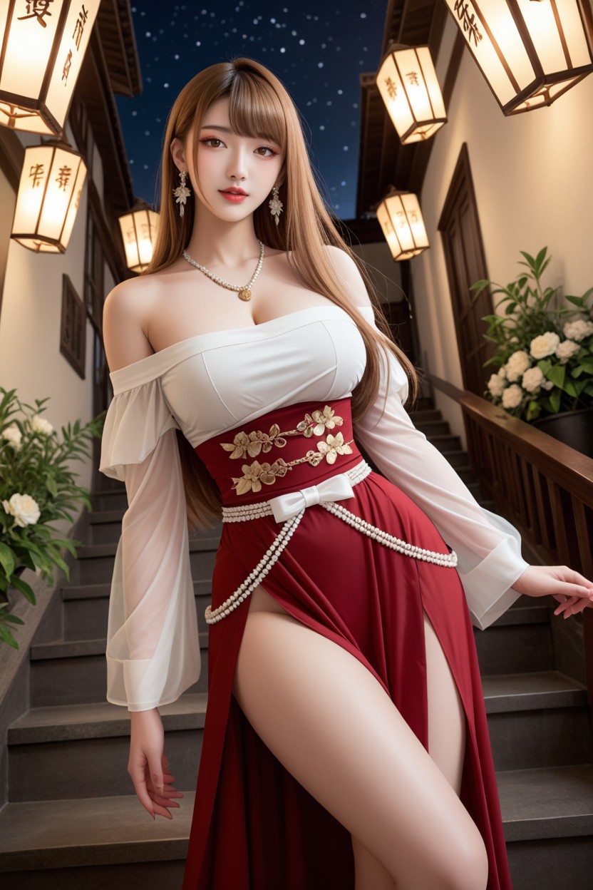 18+, Night Sky With Stars, Hazel Eyes Asian AI Porn