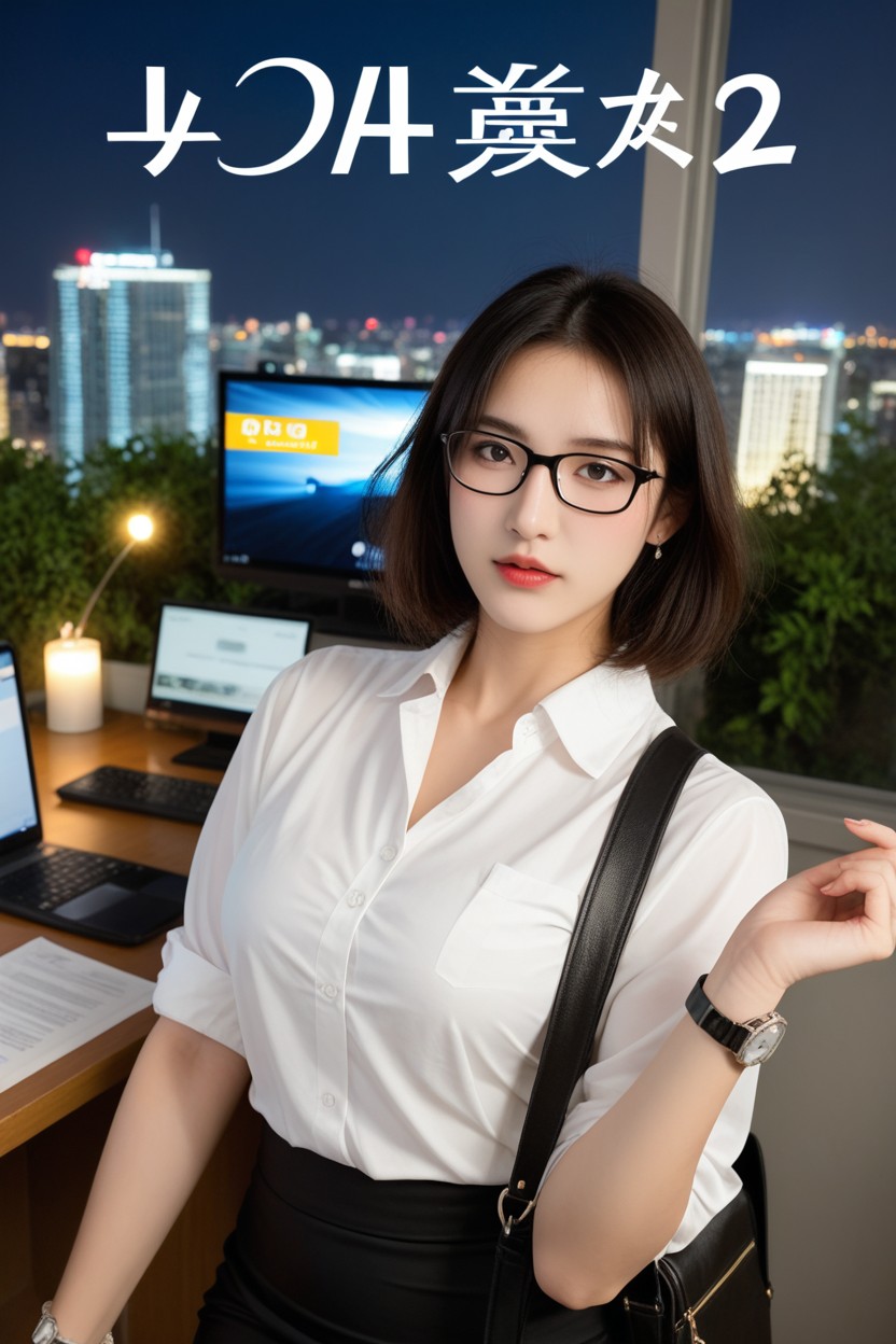 Japanese Idol, Casual Unposed Photo Taken By A Coworker Office Woman, Not Overly Polished Asian AI Porn