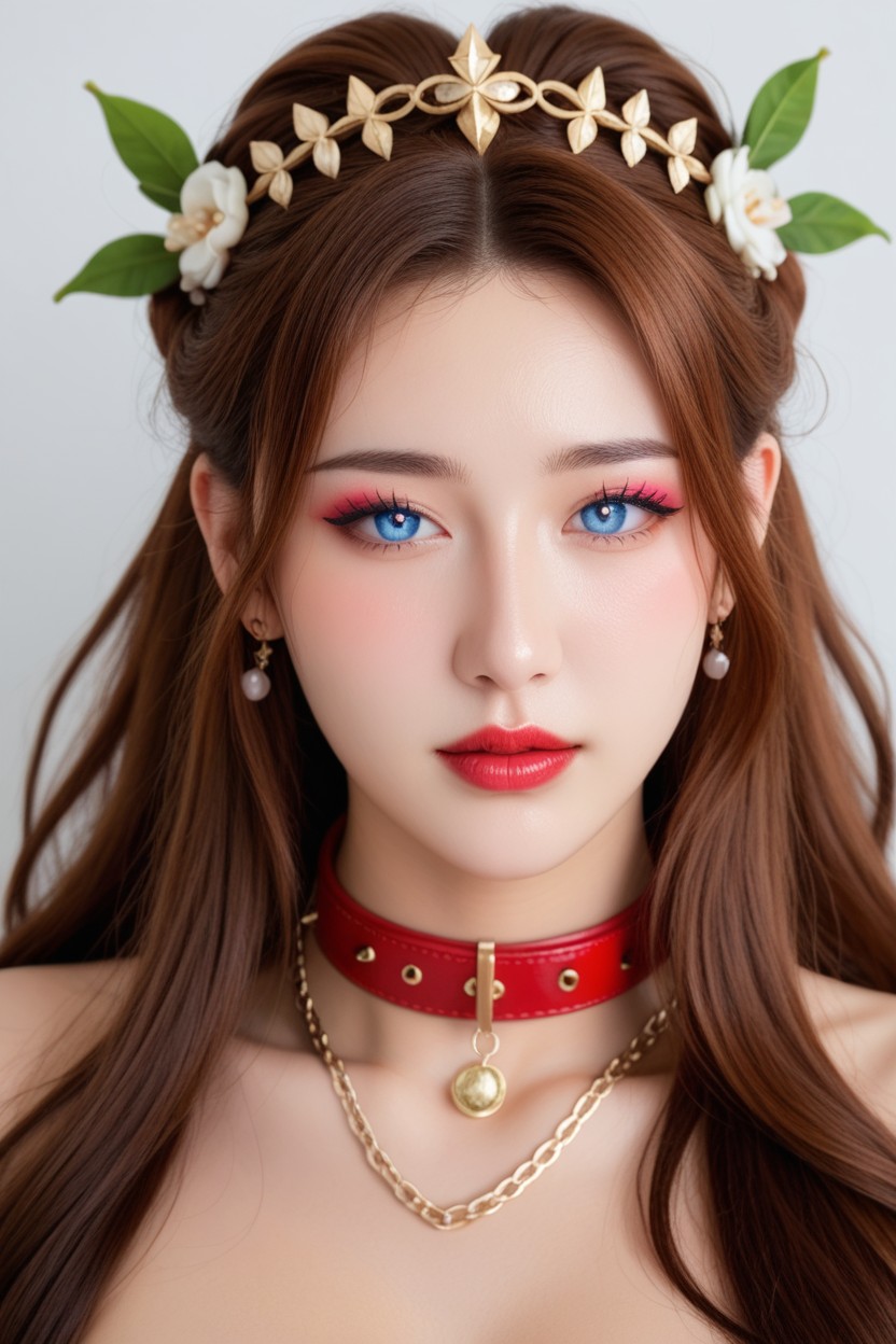 Big Charming Eyes, Red Lips, Beautiful Woman Ever Asian AI Porn